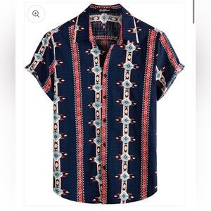 VATPAVE Mens Summer Tropical Short Sleeve Button Down  Hawaiian/Western Shirts